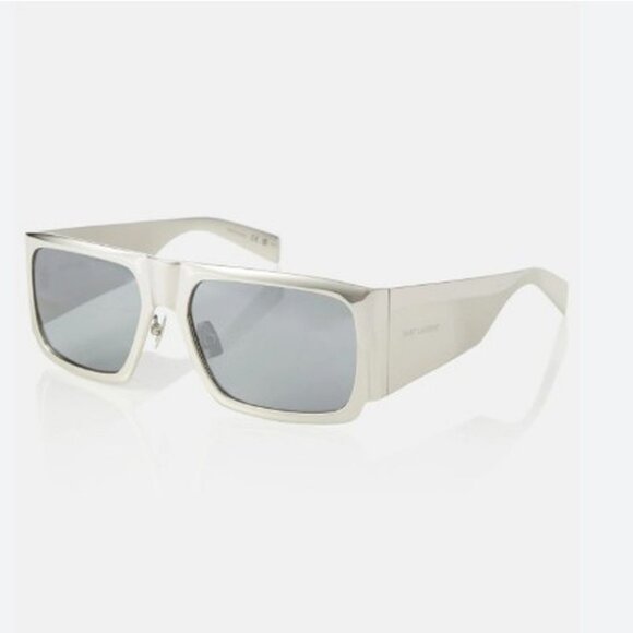 NEW SL636 002 SAINT LAURENT SUNGLASSES UNISEX SILVER SQUARE EYEWEAR SL 636 002 - Picture 2 of 4